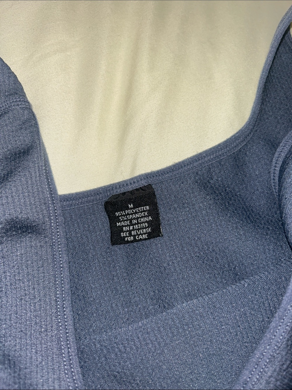 Navy Ribbed Square-Neck Crop Tank - Picture 2 of 3